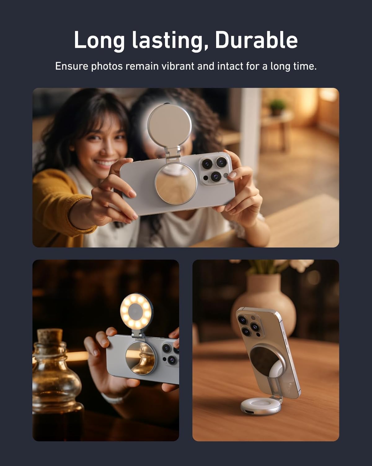 TELESIN Magnetic Phone Mirror Light