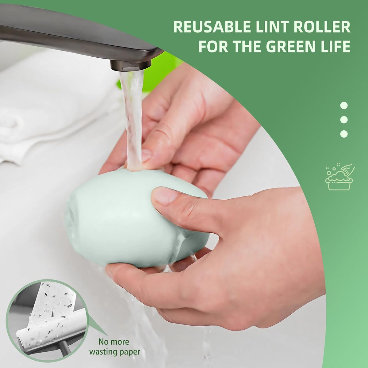 Reusable lint roller for pet hair