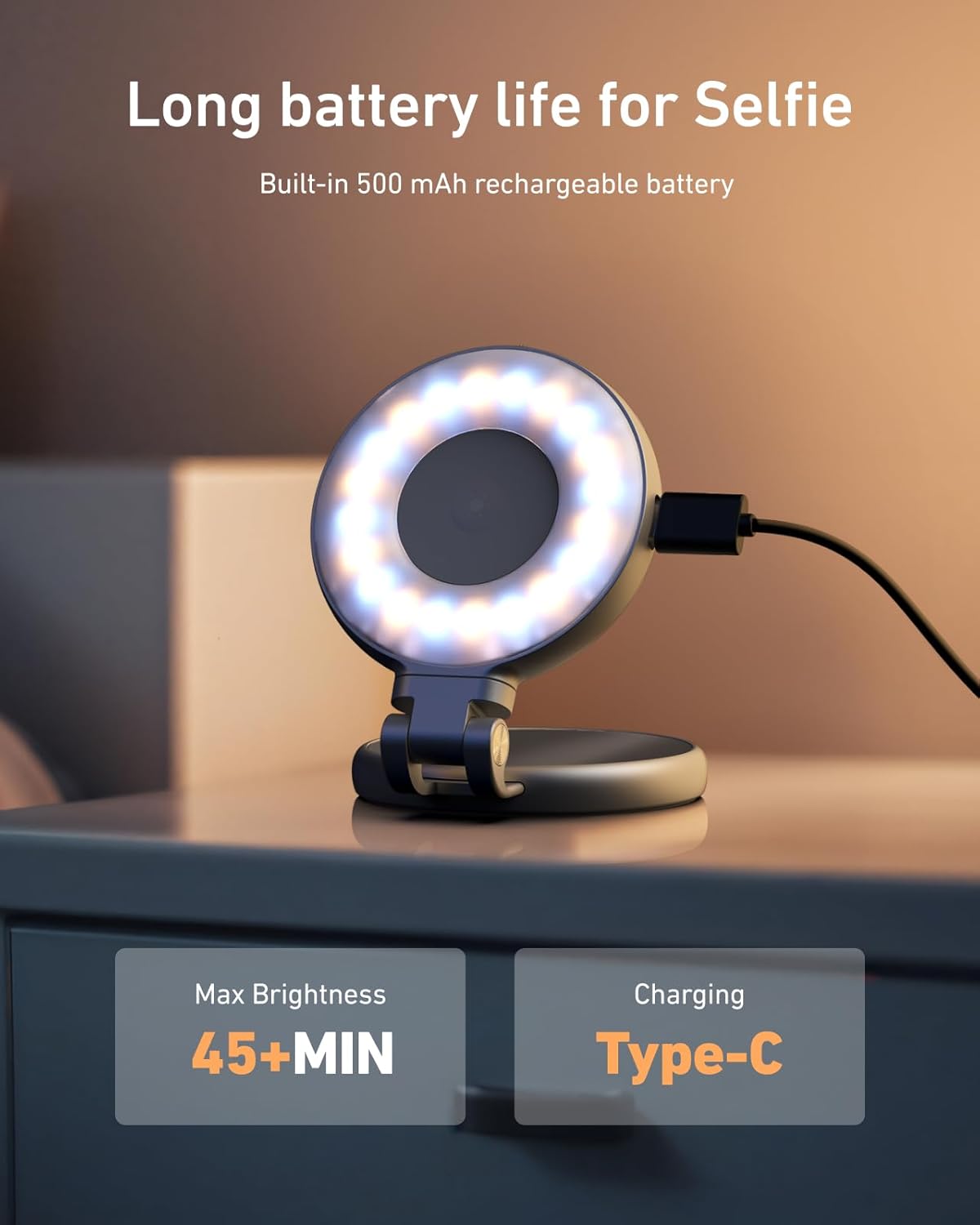 TELESIN Magnetic Phone Mirror Light