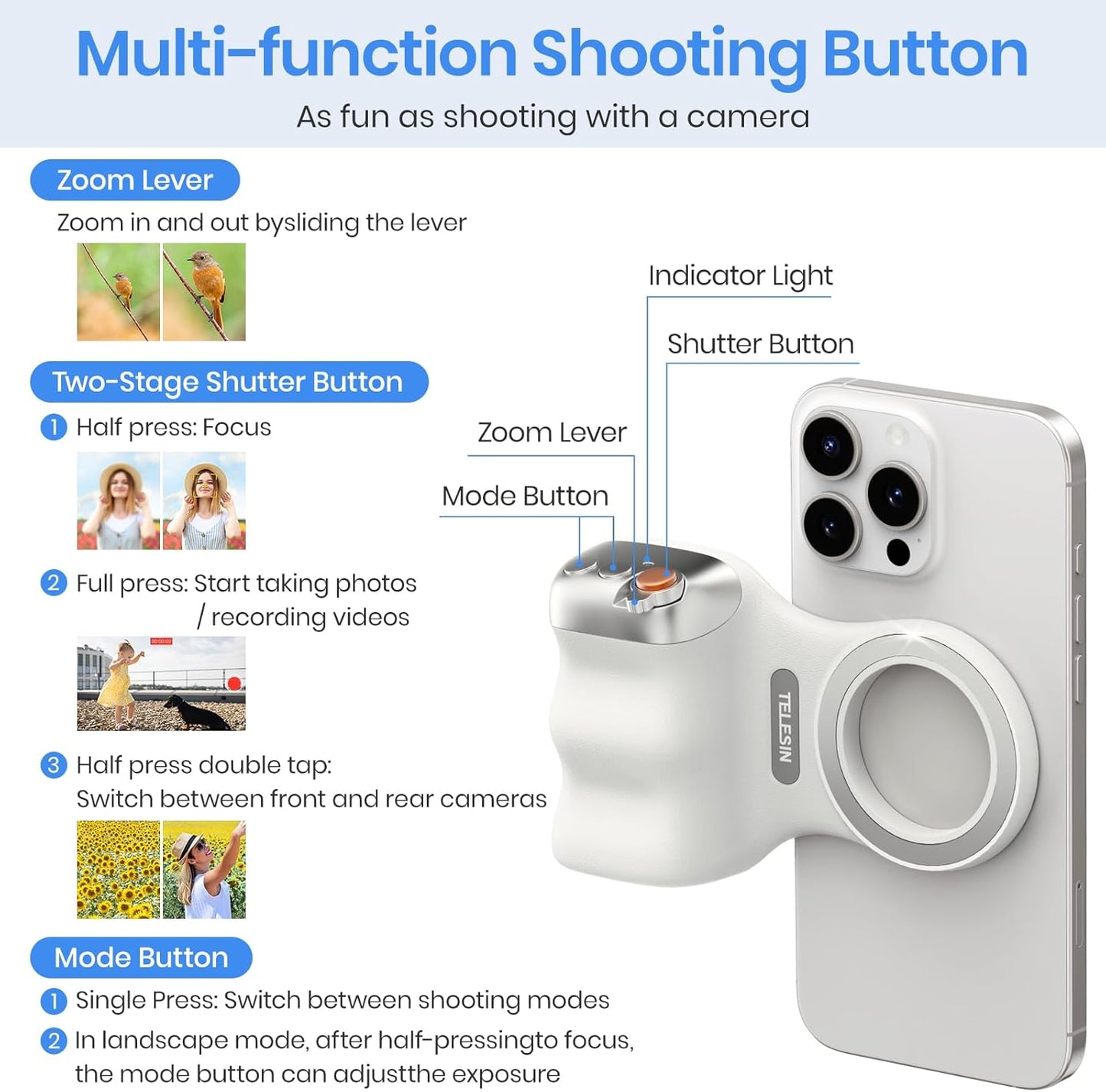 TELESIN Magnetic Wireless Camera Shutter