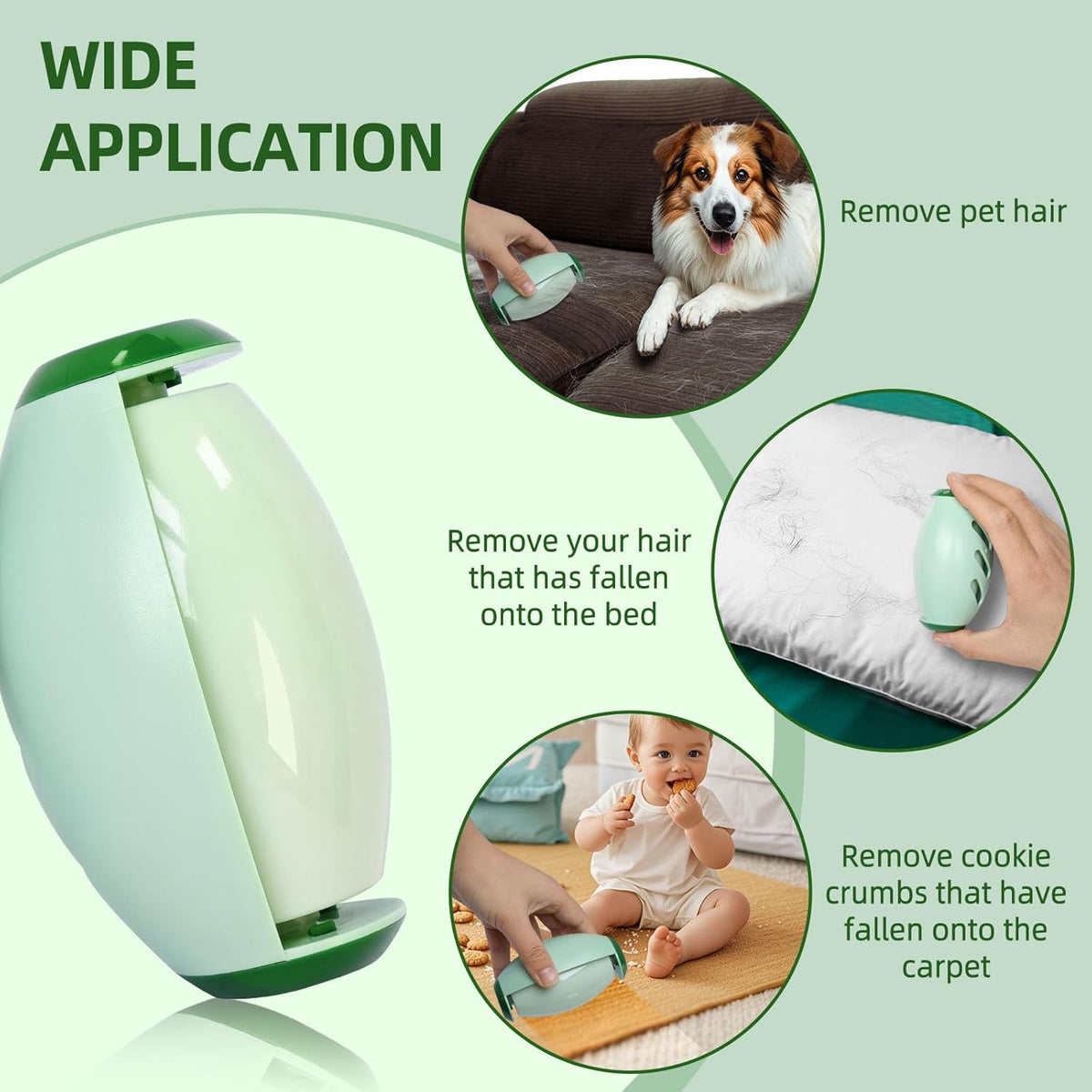 Reusable lint roller for pet hair