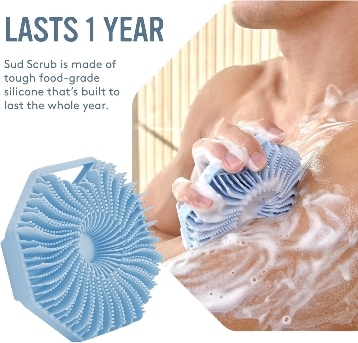 Silicone body scrubber with charcoal