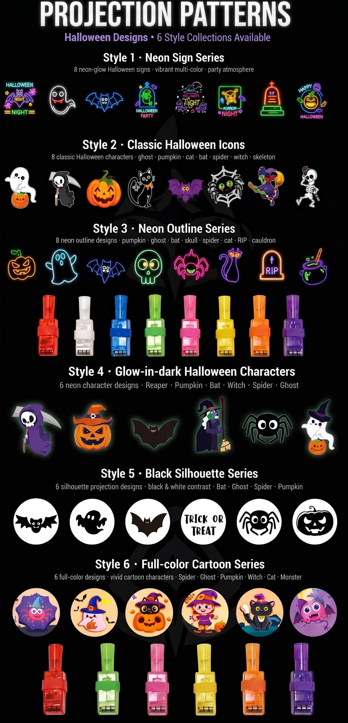 Halloween Finger Projector Lights