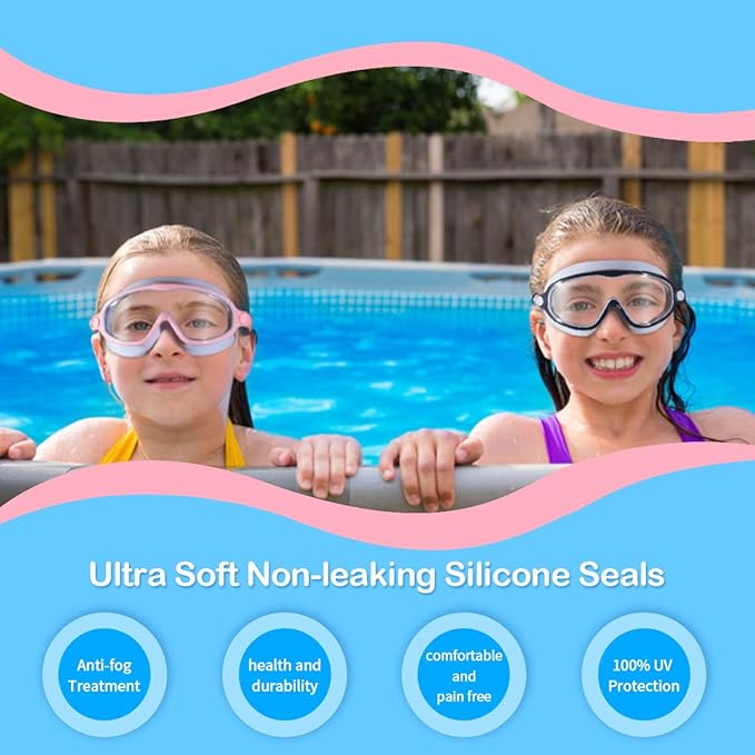 Easy-Clip Anti-Fog Kids Swim Goggles