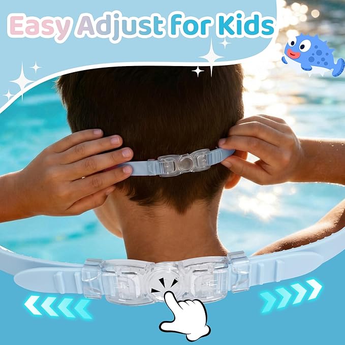 Easy-Clip Anti-Fog Kids Swim Goggles