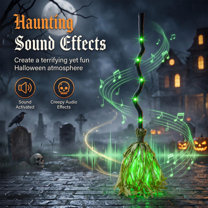 Halloween Animated Witch Lighted Broom