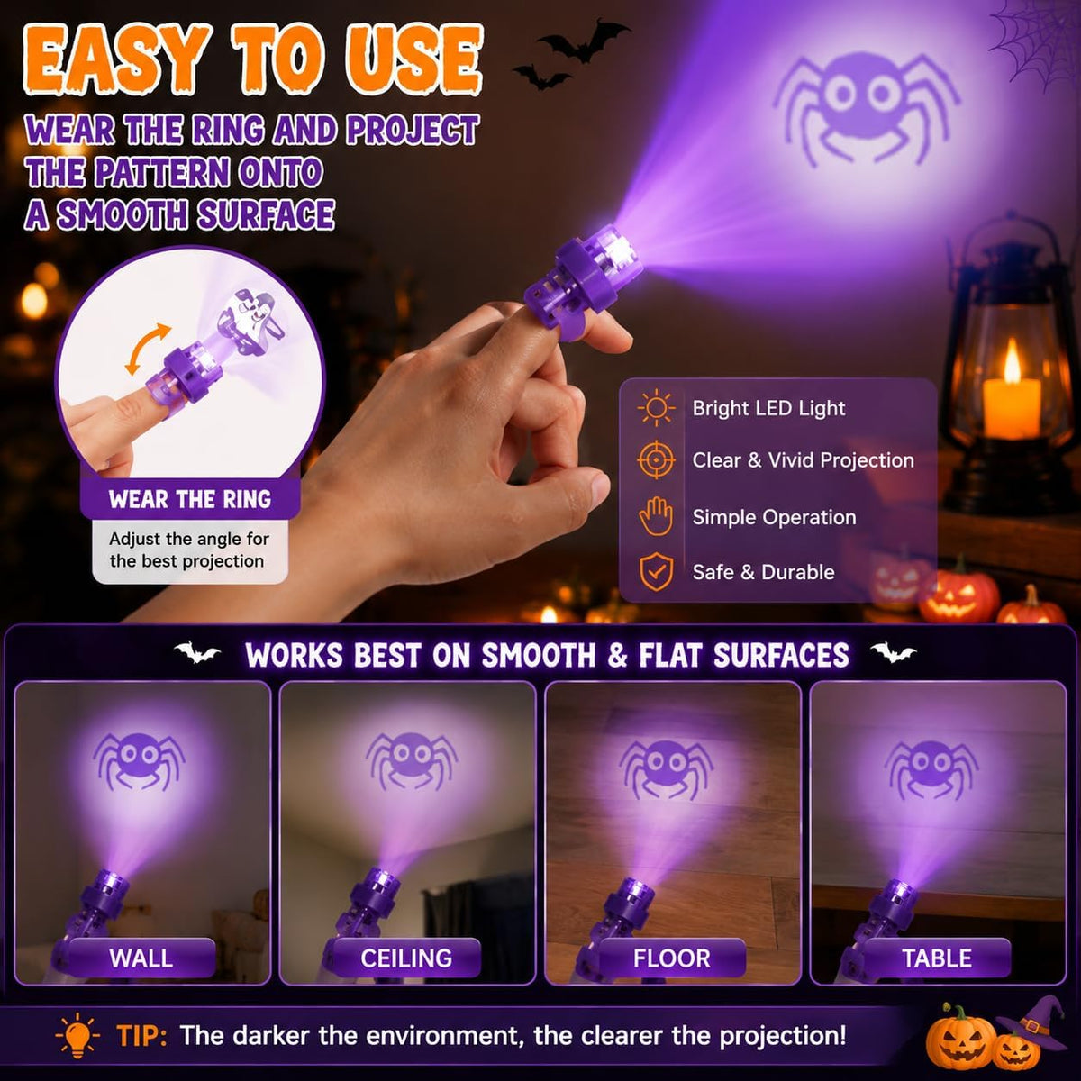 Halloween Finger Projector Lights