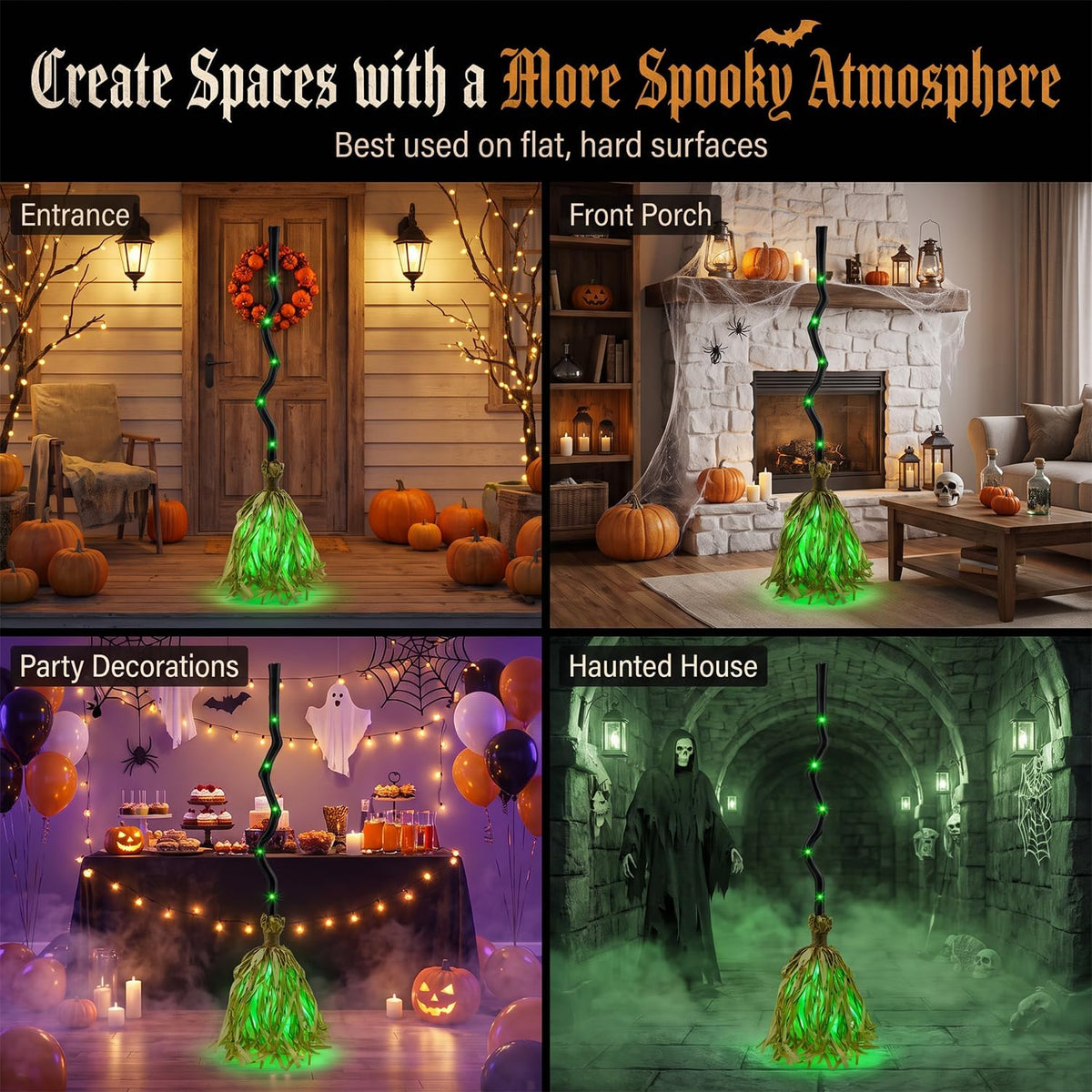 Halloween Animated Witch Lighted Broom