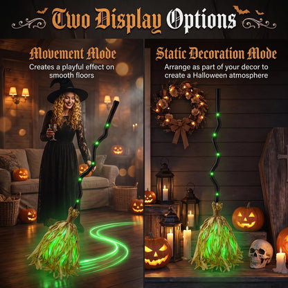 Halloween Animated Witch Lighted Broom